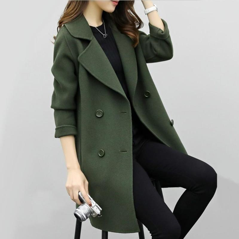 Two Breasted Ladies Long Sleeve Loose Suit Coat Jacket Women blazers Female Solid color long suit loose sliming jacket, Army green
Two Breasted Ladies Long Sleeve Loose Suit Coat Jacket Women blazers Female Solid color long suit loose sliming jacket, Army green