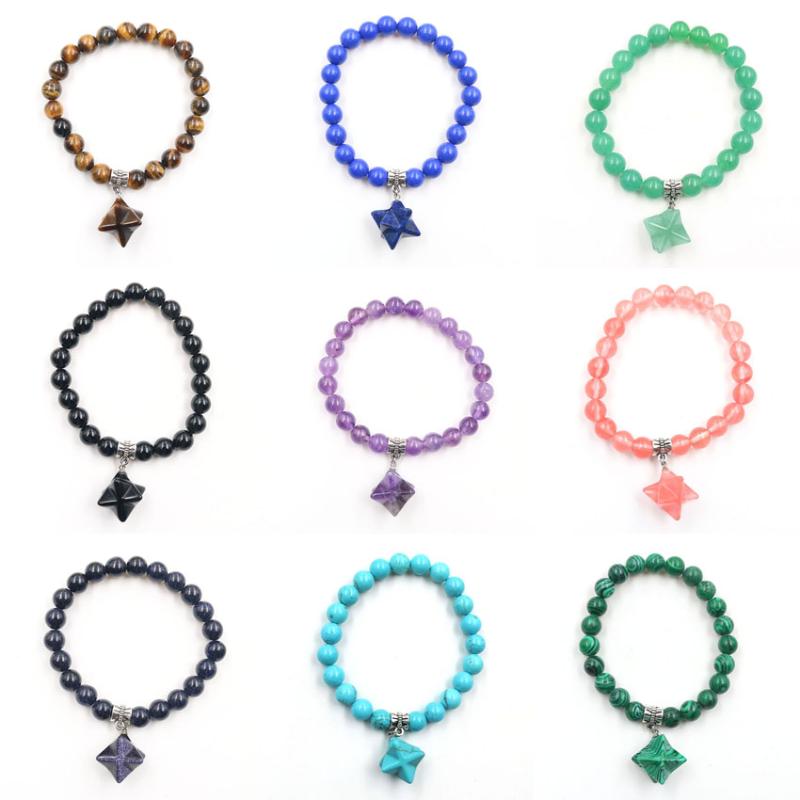 Wholesale 10pcs/lot Merkaba Bracelets 8mm Natural Stone Crystal Round Bead Elastic Handmade DIY Bangles Women Charm Jewelry
Wholesale 10pcs/lot Merkaba Bracelets 8mm Natural Stone Crystal Round Bead Elastic Handmade DIY Bangles Women Charm Jewelry