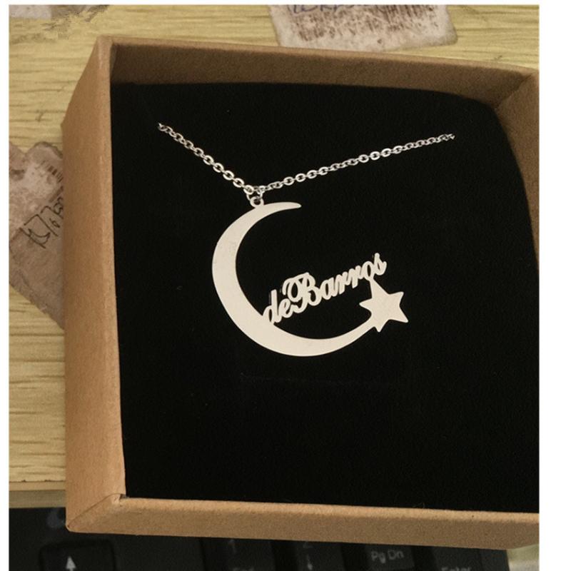 Custom Moon Star Name Charm Necklaces Fashion Nameplate Women Statement Crescent Pendant Islam Jewelry Party Gift Collares
Custom Moon Star Name Charm Necklaces Fashion Nameplate Women Statement Crescent Pendant Islam Jewelry Party Gift Collares