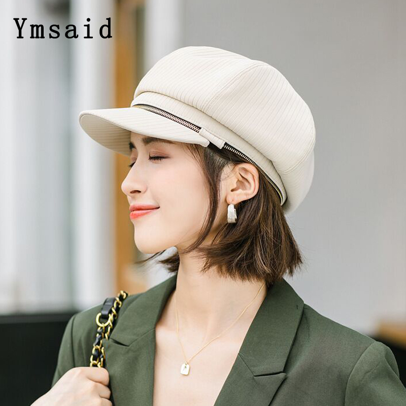 New Simple Women beret For Elegant Female Autumn Winter Cotton Hats stripe British Vintage Zipper dual purpose Octagonal Hat, Beige
New Simple Women beret For Elegant Female Autumn Winter Cotton Hats stripe British Vintage Zipper dual purpose Octagonal Hat, Beige