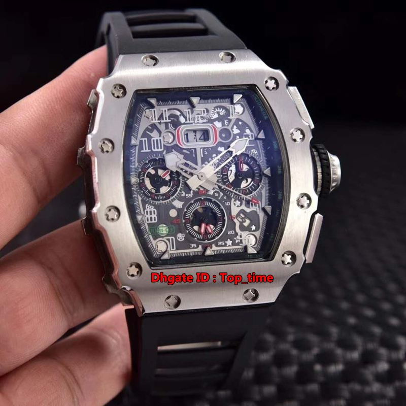 

NEW 18 Styles Luxury High Quality RM11-03 Big Date Japan Miyota Automatic Mens Watch Skeleton Dial Rubber Strap Gents Sports Watches, Original box