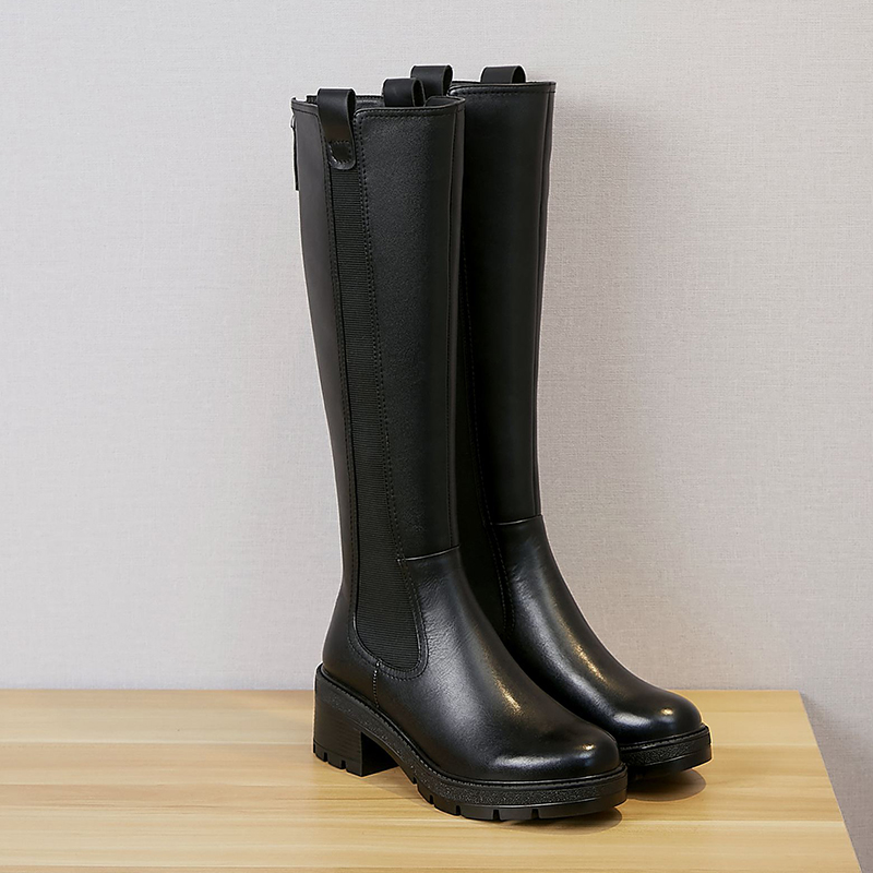Chaussure femme 2020 new winter riding boots women's shoes cow leather round toe beauty model wear brand thigh high boots, Black
Chaussure femme 2020 new winter riding boots women's shoes cow leather round toe beauty model wear brand thigh high boots, Black