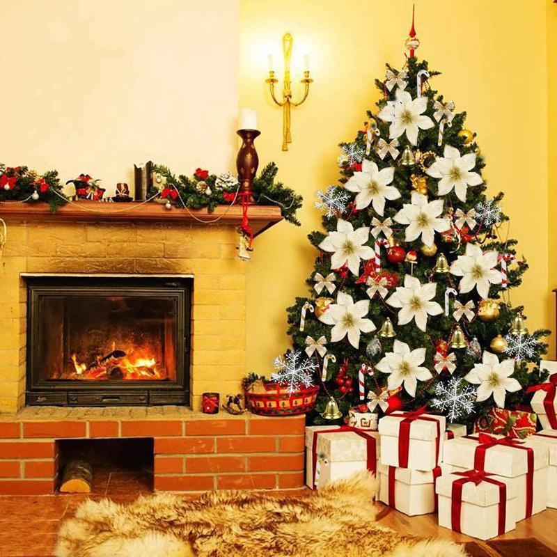 120Pcs DIY Christmas Tree Ornaments Xmas Pendants Creative Simulation Flower Snowflake Bowknot bells Craft Party Decorations
120Pcs DIY Christmas Tree Ornaments Xmas Pendants Creative Simulation Flower Snowflake Bowknot bells Craft Party Decorations