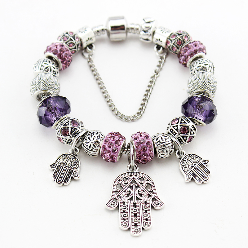 ANNAPAER Hamsa Hand Charm Bracelets & Bangles for Women Fine Crystal European beads bracelets DIY Jewelry B15212
ANNAPAER Hamsa Hand Charm Bracelets & Bangles for Women Fine Crystal European beads bracelets DIY Jewelry B15212