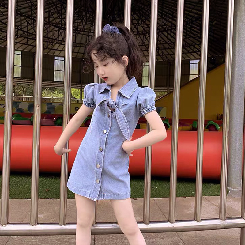 Summer girls denim dress Baby dress kids vestidos Children fashion clothes lacing puff sleeve skinny single breasted 3 to 8 yrs, Blue
Summer girls denim dress Baby dress kids vestidos Children fashion clothes lacing puff sleeve skinny single breasted 3 to 8 yrs, Blue