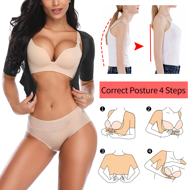 Upper Arm Shaper Post Slimmer Compression Sleeves Humpback Posture Corrector Tops Women Shoulder Shapewear Back Support 200922