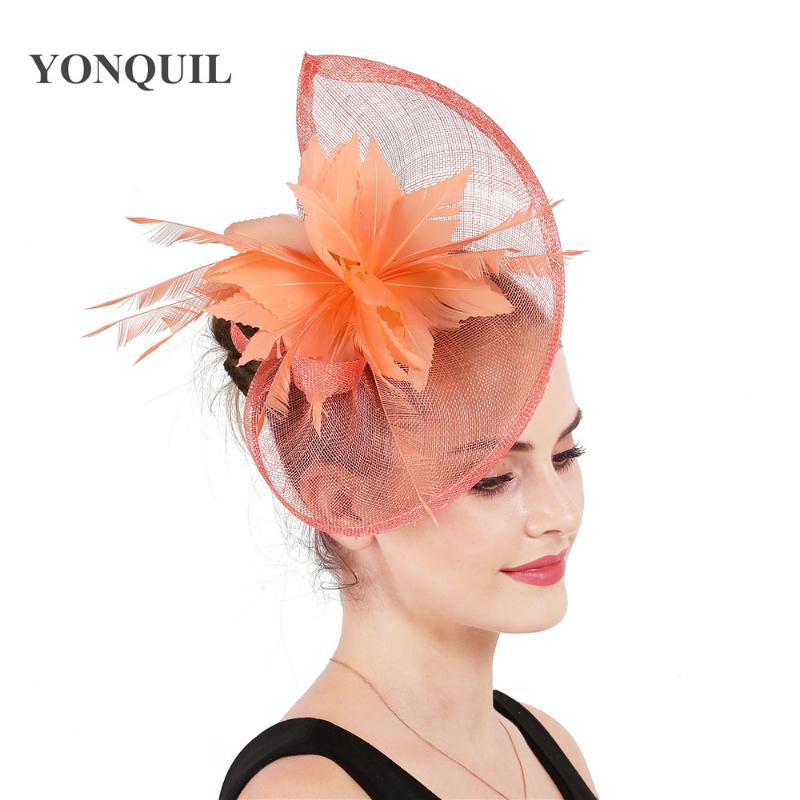 Coral Wedding Holiday Mesh Sinamay Fascinator Hat For Women three Feather Flower Party Church Derby Fedora Pillbox HatSYF685
Coral Wedding Holiday Mesh Sinamay Fascinator Hat For Women three Feather Flower Party Church Derby Fedora Pillbox HatSYF685