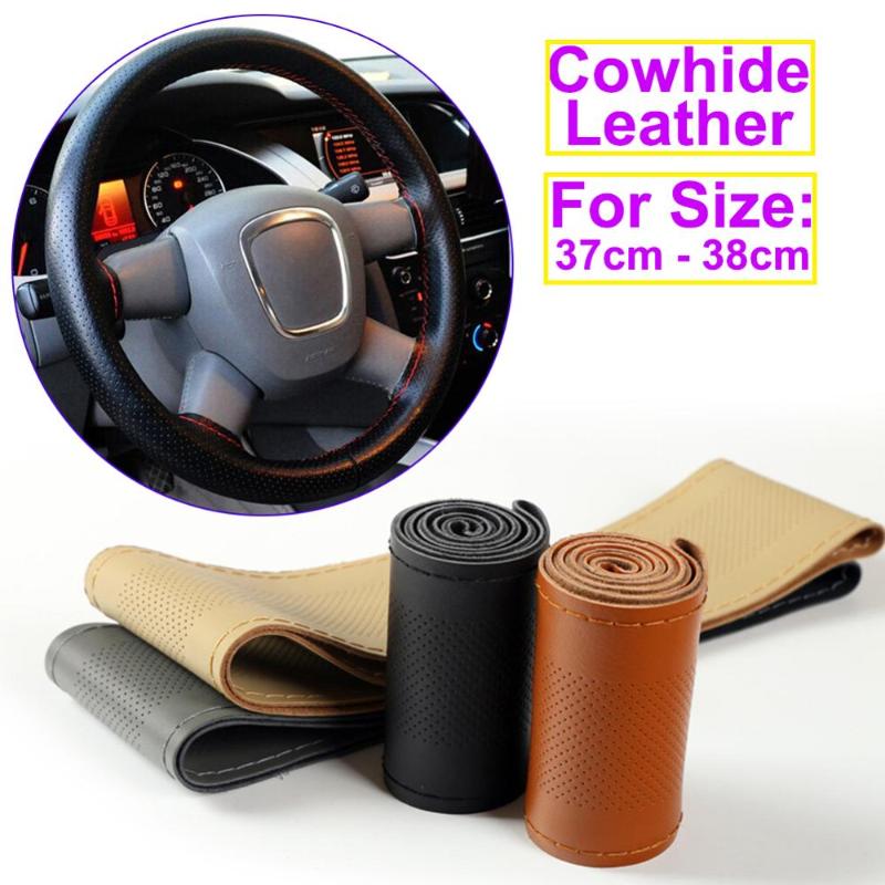 Auto Steering Wheel Cover DIY Sewing Cowhide Leather Steering-Wheel Braid Case Anti-skid Sleeve Auto Car Interior Accessories
Auto Steering Wheel Cover DIY Sewing Cowhide Leather Steering-Wheel Braid Case Anti-skid Sleeve Auto Car Interior Accessories