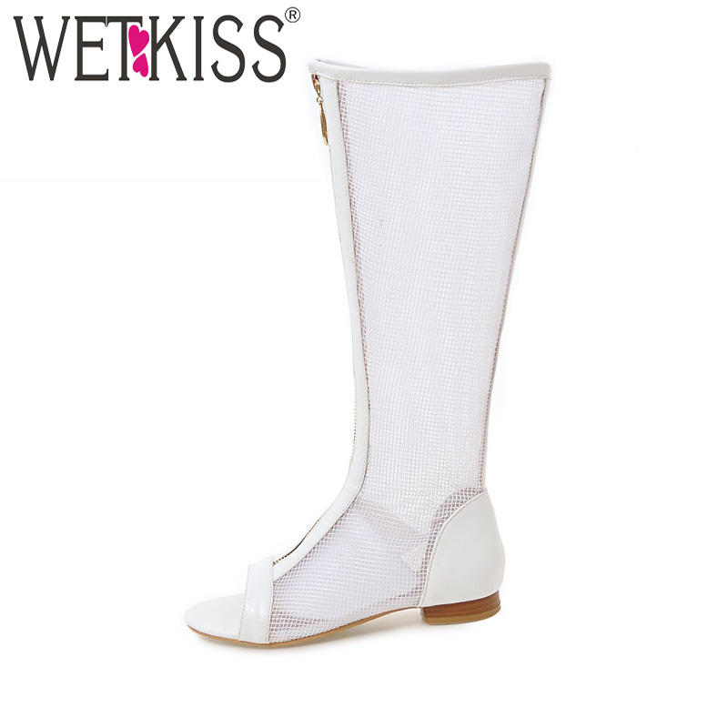 WETKISS 2020 Brand Summer Knee Boots Mesh Zipper Open Toe Low Heels Footwear New Arrival Fashion Ladies Handmade Shoes Big Size, White
WETKISS 2020 Brand Summer Knee Boots Mesh Zipper Open Toe Low Heels Footwear New Arrival Fashion Ladies Handmade Shoes Big Size, White