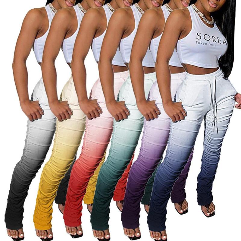 Women' Run Workout Joggers Stacked Pants Gradient Yoga Sport Stacked Leggings Pantalon Mujer Con Cintura Alta Jeans
Women' Run Workout Joggers Stacked Pants Gradient Yoga Sport Stacked Leggings Pantalon Mujer Con Cintura Alta Jeans