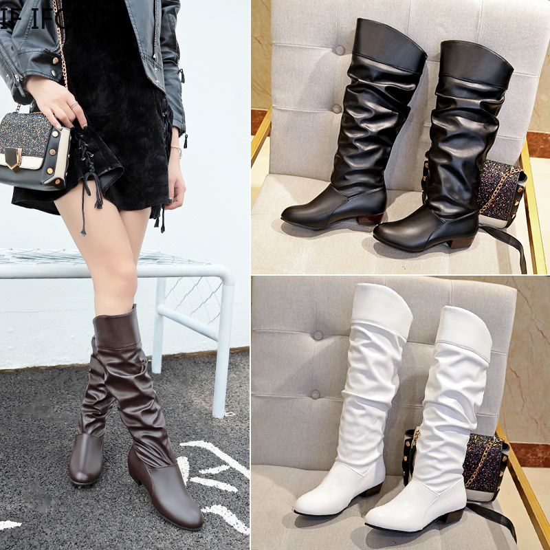 IF IFOND Women winter boots 2020 Flats Shoes punk new high boots artificial leather folds large size 35-43 leather, Black
IF IFOND Women winter boots 2020 Flats Shoes punk new high boots artificial leather folds large size 35-43 leather, Black