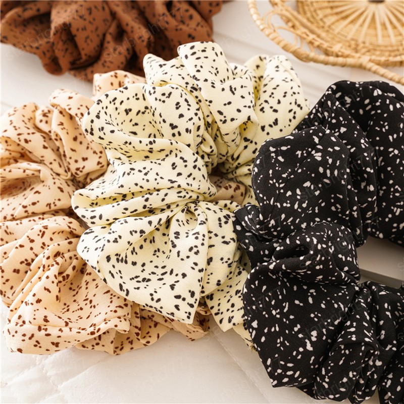 Ins Oversized Scrunchies Hair Ties Elastic Hair Bands Floral Ponytail Holder Spot Leopard Big Scrunchie Women Hair Accessories