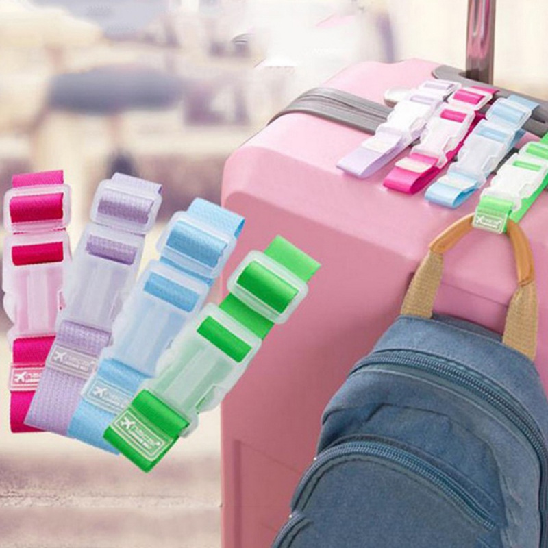 Buckle Hanging Suitcase Strap Adjustable Nylon Luggage Strap Bag, Orange
