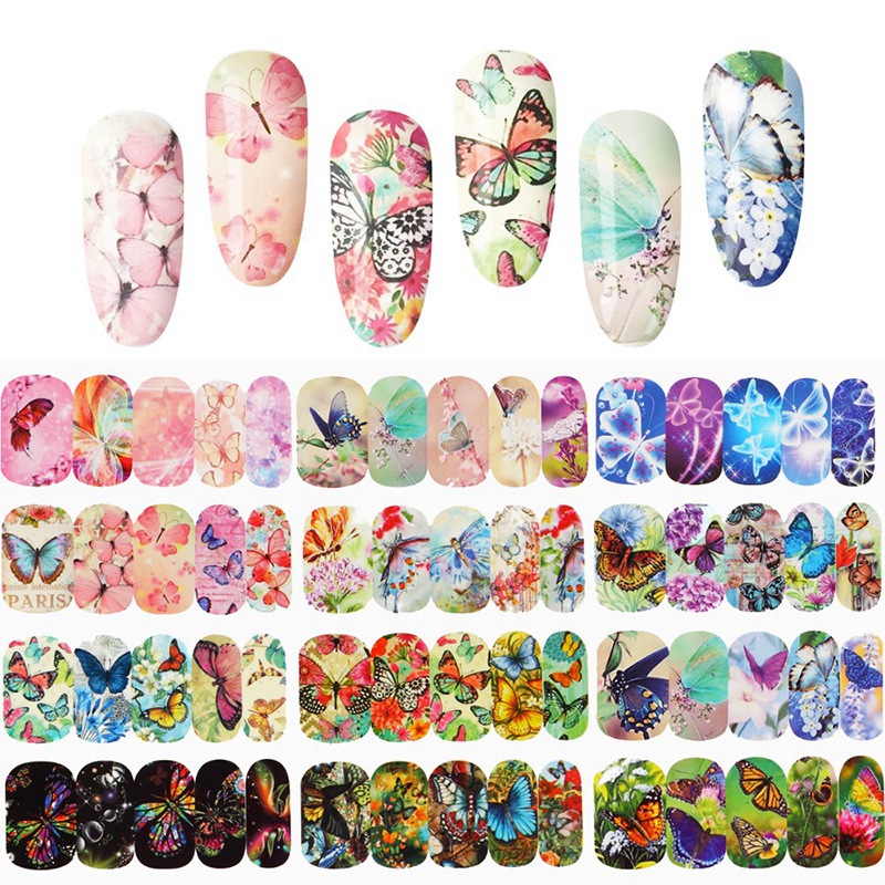 Monja 12 Sheets / Set Nail Art Butterfly Mixed Water Transfer Full Cover Sticker 3D Diy Decorative Accessories, As shown
Monja 12 Sheets / Set Nail Art Butterfly Mixed Water Transfer Full Cover Sticker 3D Diy Decorative Accessories, As shown