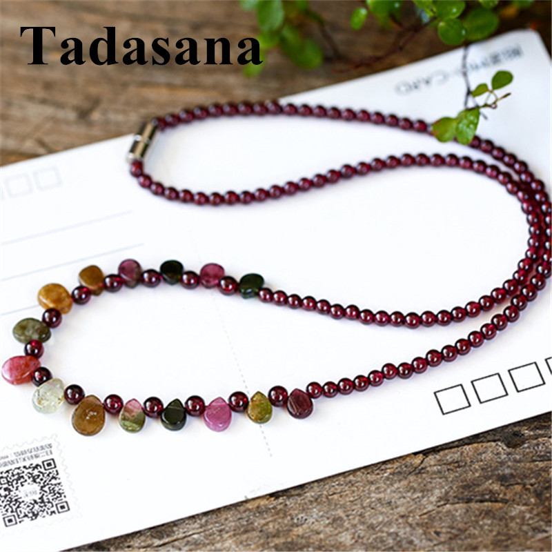 Handmade Bohemian Women Accessories Necklace Red Garnet Tourmaline Natural Stone Jewelry Gift Wholesale
Handmade Bohemian Women Accessories Necklace Red Garnet Tourmaline Natural Stone Jewelry Gift Wholesale