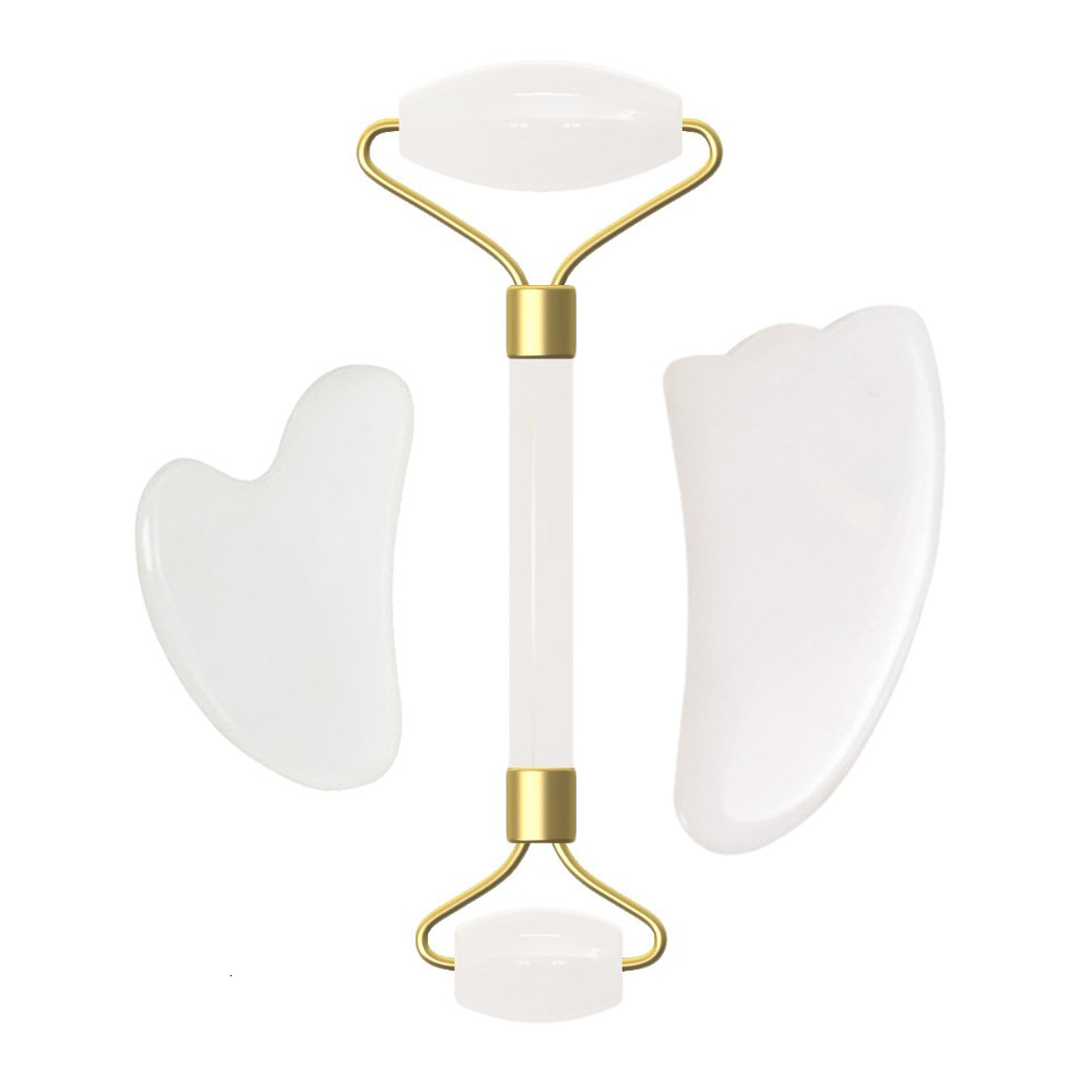 Natural Jade Guasha Board Scraper Set White Quartz Face Roller Massage Gua Sha Tool Stone Facial Massager, Silver
Natural Jade Guasha Board Scraper Set White Quartz Face Roller Massage Gua Sha Tool Stone Facial Massager, Silver