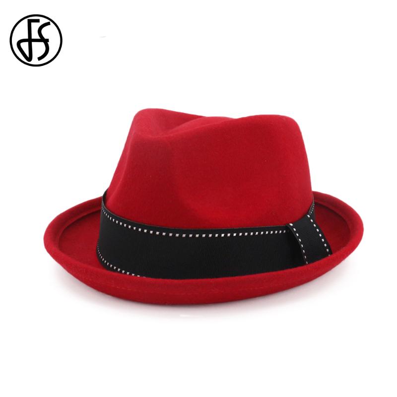 FS Red Black Wool Fedora Hat For Woman Vintage Elegant Classic Top Hats For Men Britsh Style Bowler Cap With Ribbon Fall, Black fedora hat
FS Red Black Wool Fedora Hat For Woman Vintage Elegant Classic Top Hats For Men Britsh Style Bowler Cap With Ribbon Fall, Black fedora hat