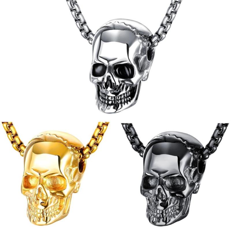 Pendant Necklaces Punk Skull Necklace Stainless Steel Gothic Skeleton Jewelry For Boy Men
Pendant Necklaces Punk Skull Necklace Stainless Steel Gothic Skeleton Jewelry For Boy Men