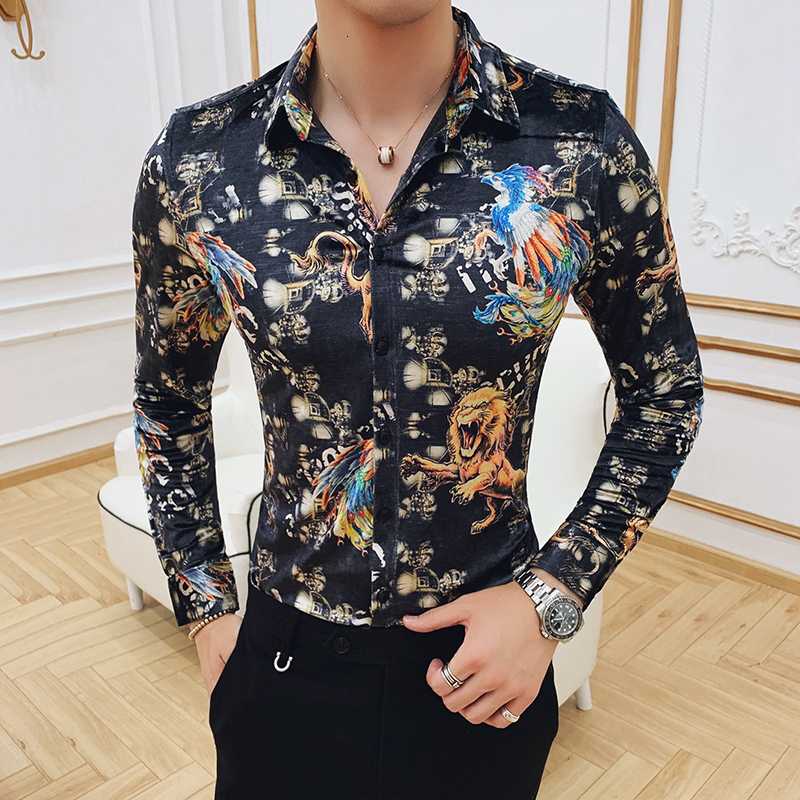 Men Button Up Shirt Thickening Keep Warm Flower Shirt Formal Shirts For Men Velvet Retro Camisa Manga Longa Masculina, White;black
Men Button Up Shirt Thickening Keep Warm Flower Shirt Formal Shirts For Men Velvet Retro Camisa Manga Longa Masculina, White;black