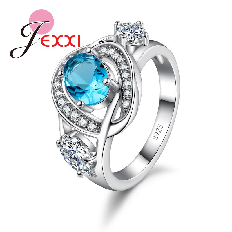 Elegant Jewelry Stainless S925 Stamp Silver Rings Fashion Finger Decoration Women Wedding Rings White Blue Crystal Stone
Elegant Jewelry Stainless S925 Stamp Silver Rings Fashion Finger Decoration Women Wedding Rings White Blue Crystal Stone