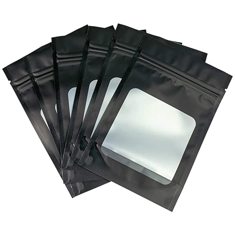 100 Pieces Resealable Black Storage Bags with Clear Window Pouch for Self Sealing Zipper Closure Storage
100 Pieces Resealable Black Storage Bags with Clear Window Pouch for Self Sealing Zipper Closure Storage