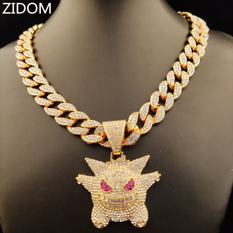 Men/Women Hip hop iced out bling bling Gengar pendant with 15mm width cuban chain Hiphop necklace jewelry fashion gifts
Men/Women Hip hop iced out bling bling Gengar pendant with 15mm width cuban chain Hiphop necklace jewelry fashion gifts