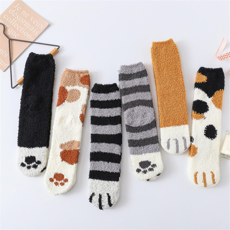 Plush coral wool socks female tube socks Thicken Autumn and Winter cat claws cute funny warm sleep floor sleeping socks, Multi
Plush coral wool socks female tube socks Thicken Autumn and Winter cat claws cute funny warm sleep floor sleeping socks, Multi