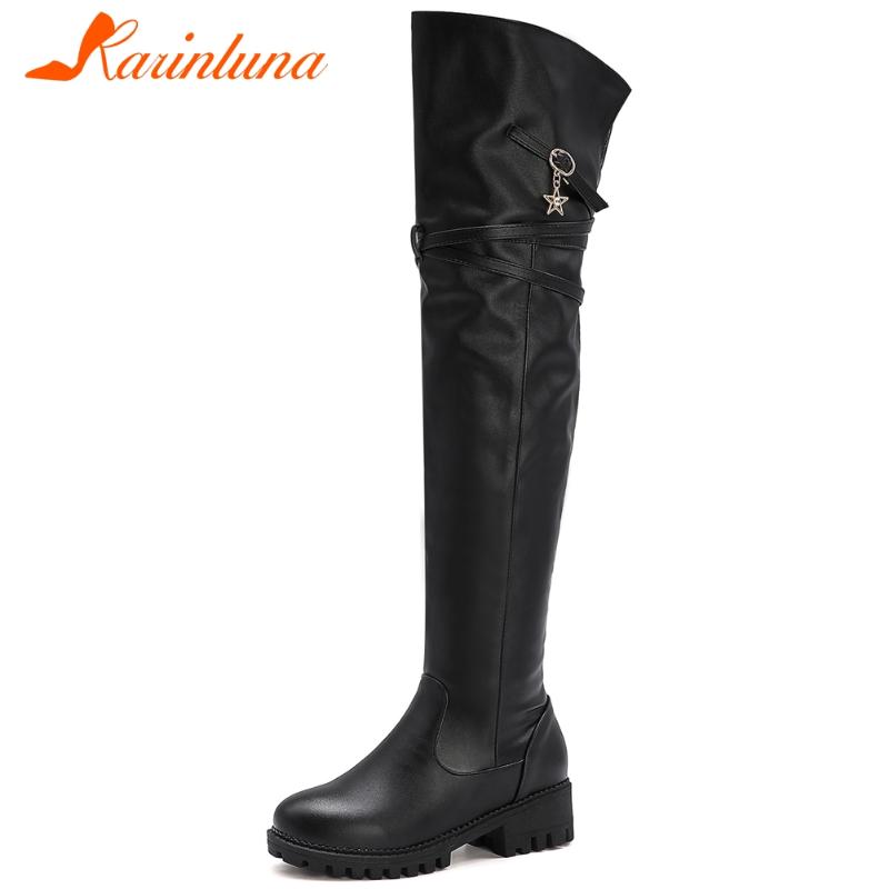 KARIN Big Size 33-43 Female Metal Decoration Boots Square Med Heels Zip Thigh High Women Boots Over The Knee Women Shoes, Black pu
KARIN Big Size 33-43 Female Metal Decoration Boots Square Med Heels Zip Thigh High Women Boots Over The Knee Women Shoes, Black pu