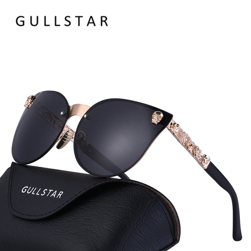 GULLSTAR 2020 Fashion Women Gothic Sunglasses Skull Frame Metal Temple High Quality Sun glasses Feminino Luxury