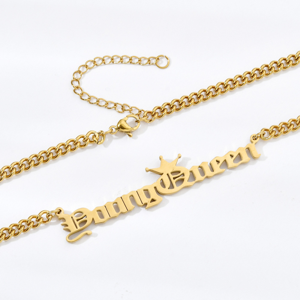 stainless steel Crown pendant young Queen King necklace English letter necklaces Hip hop fashion jewelry will and sandy
stainless steel Crown pendant young Queen King necklace English letter necklaces Hip hop fashion jewelry will and sandy