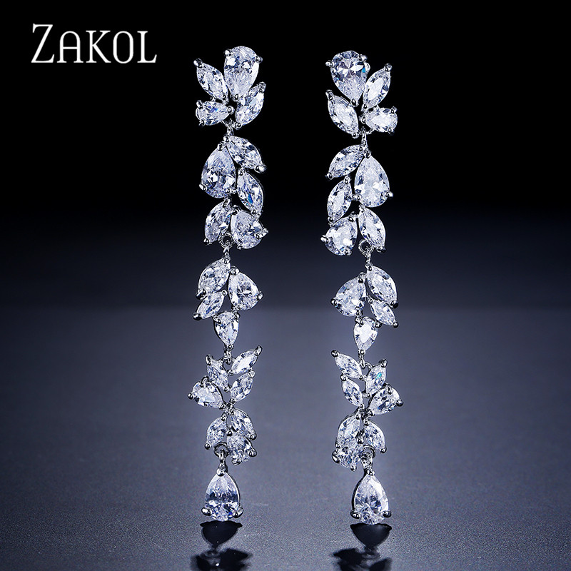 ZAKOL Luxury Cubic Zirconia Gorgeous Flower Long Dangle Drop Earrings for Women Bridal Wedding Gift FSEP385
ZAKOL Luxury Cubic Zirconia Gorgeous Flower Long Dangle Drop Earrings for Women Bridal Wedding Gift FSEP385