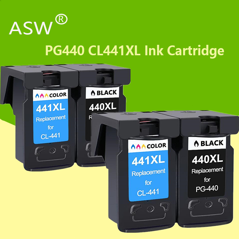 

ASW 4PK PG440 CL441 Cartridge Replacement for Canon PG 440 CL 441 440XL Ink Cartridge for Pixma MG4280 MG4240 MX438 MX518 MX378