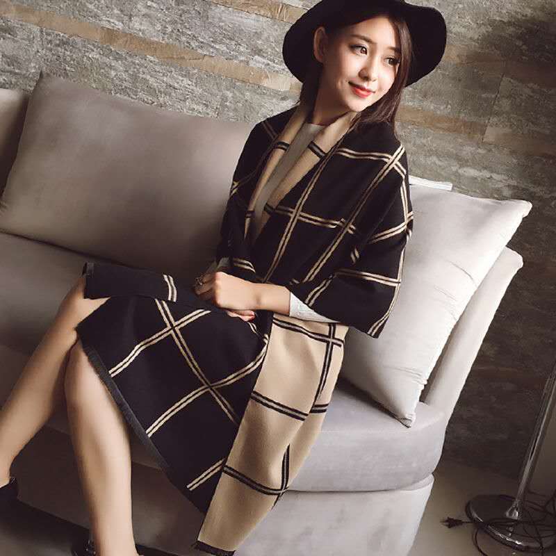 Scarves Women's Scarf Double Plaid Autumn And Winter Air Conditioning Shawl Thickened Office Cape
Scarves Women's Scarf Double Plaid Autumn And Winter Air Conditioning Shawl Thickened Office Cape