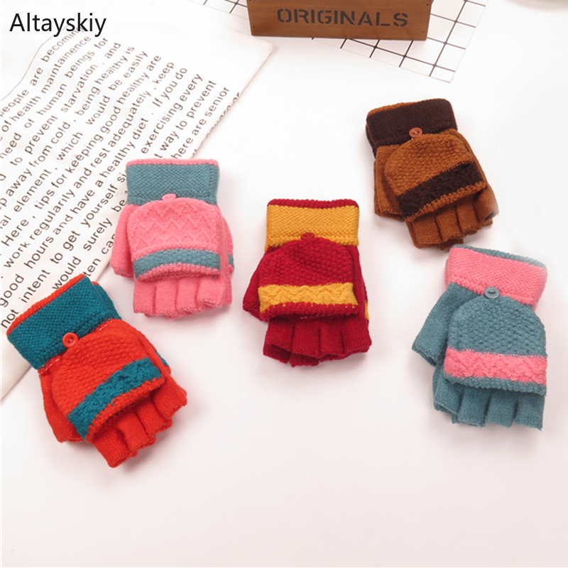 Gloves Women Striped Dual Use Half-finger Knitting Solid Finger-less Thicker Winter Warm Soft Womens Glove All-match Kawaii Mitt
Gloves Women Striped Dual Use Half-finger Knitting Solid Finger-less Thicker Winter Warm Soft Womens Glove All-match Kawaii Mitt