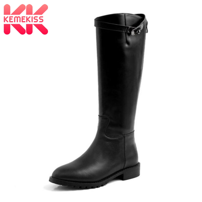 KemeKiss Ladies Genuine Leather Knee High Boots Flats Buckle Zipper Retro Long Boots Winter Warm Shoes Women Footwear Size 34-39, Black without fur
KemeKiss Ladies Genuine Leather Knee High Boots Flats Buckle Zipper Retro Long Boots Winter Warm Shoes Women Footwear Size 34-39, Black without fur