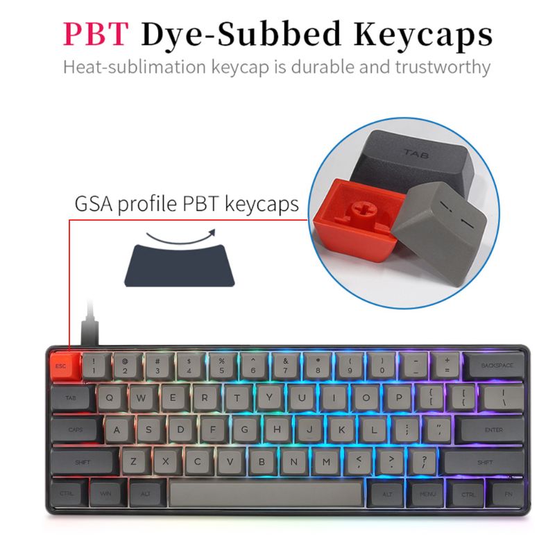 1 Set RGB LED Backlit Wired Mechanical Keyboard,Portable Compact Waterproof Mini Gaming Keyboard 61 PBT Keycaps Gateron Switcs
1 Set RGB LED Backlit Wired Mechanical Keyboard,Portable Compact Waterproof Mini Gaming Keyboard 61 PBT Keycaps Gateron Switcs