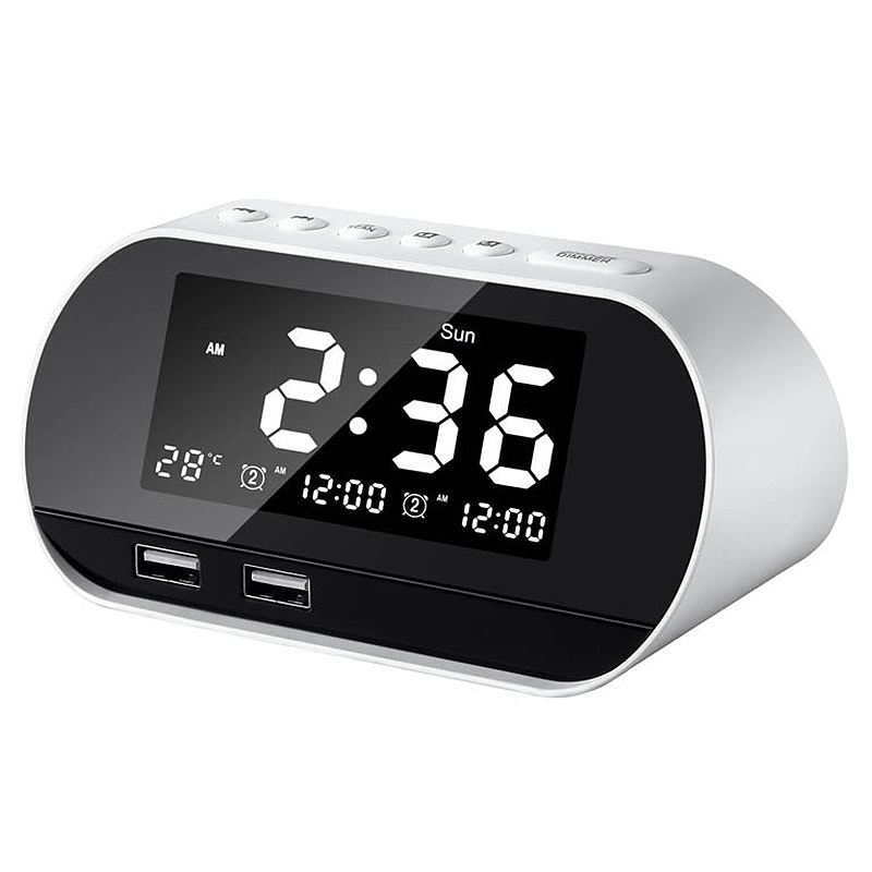 Digital Alarm Clock, Alarm Clock with FM Radio and USB Charging Interface, Calendar / Temperature Display White 
Digital Alarm Clock, Alarm Clock with FM Radio and USB Charging Interface, Calendar / Temperature Display White