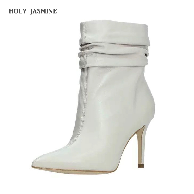 New Women Fashion Boots Autumn/winter Pleated Pointed Toe Thin Heels Ankle Boots Short Plush Slip-On Super High (8cm-up) Rubber, Black
New Women Fashion Boots Autumn/winter Pleated Pointed Toe Thin Heels Ankle Boots Short Plush Slip-On Super High (8cm-up) Rubber, Black