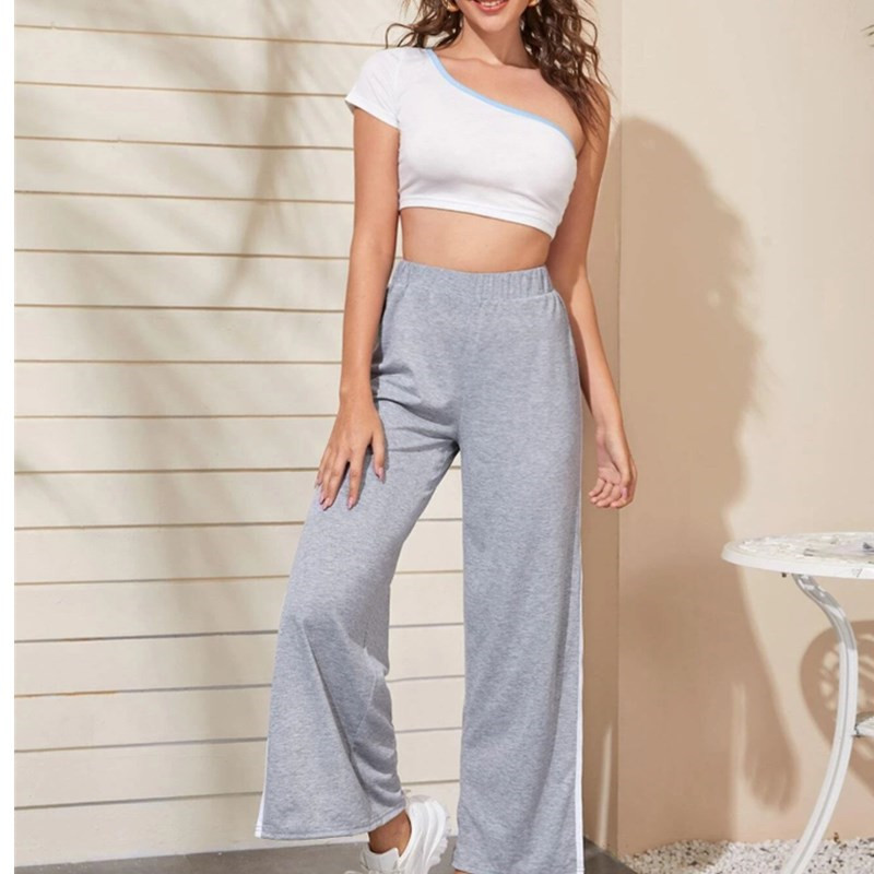 2020 new Women Color Block Trousers Summer Loose Pants with Side Slits Casual gray Style Clothes fashion ankle length daily
2020 new Women Color Block Trousers Summer Loose Pants with Side Slits Casual gray Style Clothes fashion ankle length daily
