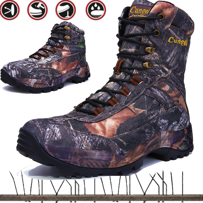 Hiking Boots Men's Camouflage Botas Militares High-top Waterproof Hunting Boots Non-slip Shock-Absorbing Mountain Climbing LJ200916