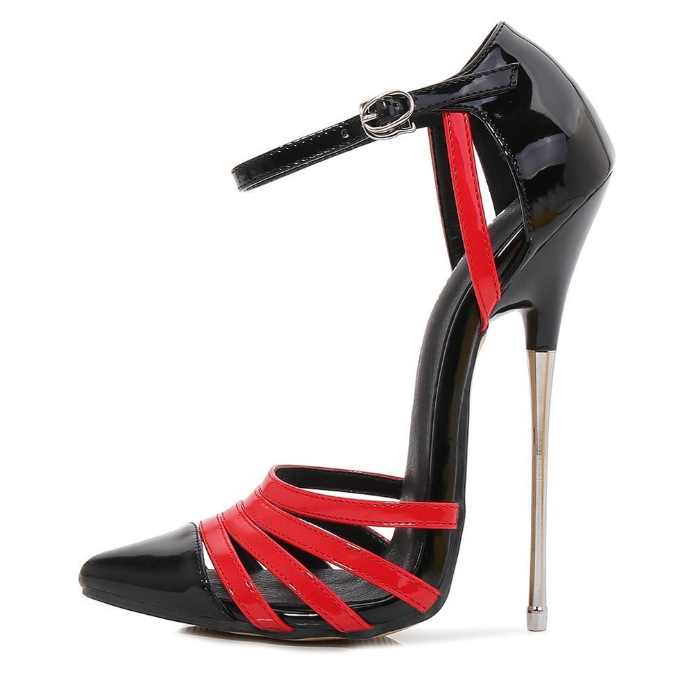 Extreme High Heels 16cm Mixed Colors Ankle Strap Women Shoes Stiletto Heel Show Modeling Party Female Shoes Pumps Sandals 46 LJ200924