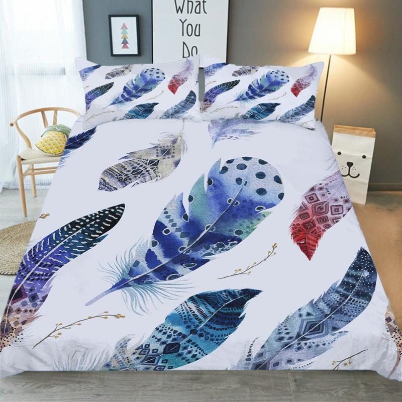 Duvet Cover Sets Bedding Coverlet Colorful Feather Printed Bedspread with Pillowcases King Queen Single Size
Duvet Cover Sets Bedding Coverlet Colorful Feather Printed Bedspread with Pillowcases King Queen Single Size