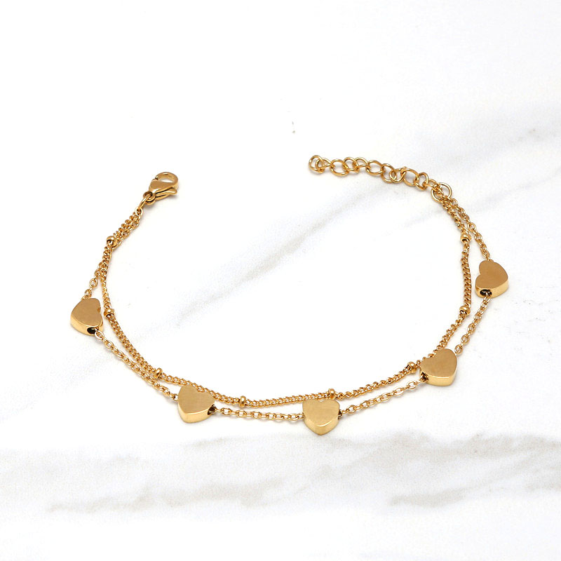 Multi-Hearts Bracelet Love Bead Chain Stainless Steel Double Layer Bracelet as Mother's Day Gift
Multi-Hearts Bracelet Love Bead Chain Stainless Steel Double Layer Bracelet as Mother's Day Gift