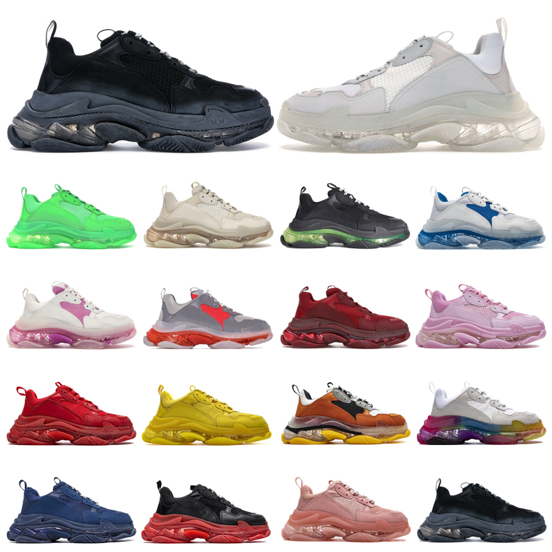 Hotsale mens womens trainers Triple S clear sole running shoes Black Neon Green Navy Red White Pink fashion sports sneakers size 36-45, 14
Hotsale mens womens trainers Triple S clear sole running shoes Black Neon Green Navy Red White Pink fashion sports sneakers size 36-45, 14