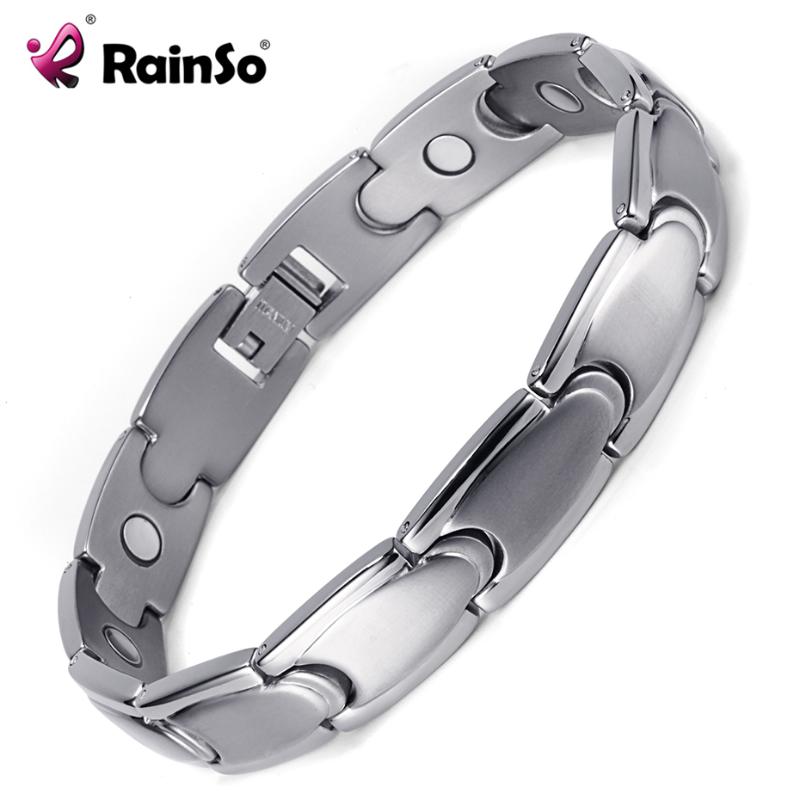 RainSo Trendy Health Care Magnetic Titanium Bracelets & Bangles for Men Bio Energy Healing Hologram Link Chain Wristbands
RainSo Trendy Health Care Magnetic Titanium Bracelets & Bangles for Men Bio Energy Healing Hologram Link Chain Wristbands