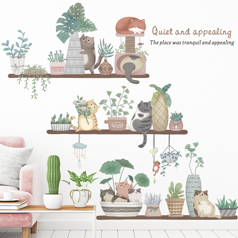 Cute Cat Flowerpot Potted Wall Stickers for Living room Bedroom Kitchen Dining room Wall Decor DIY Decals
Cute Cat Flowerpot Potted Wall Stickers for Living room Bedroom Kitchen Dining room Wall Decor DIY Decals