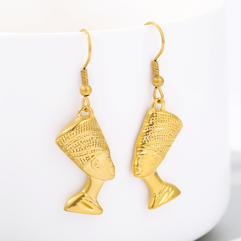 Bohemian Ancient Egyptian Queen Earring Pendant Light Gold Color Egypt Nefertiti Head Portrait Jewelry For Female Punk Gifts
Bohemian Ancient Egyptian Queen Earring Pendant Light Gold Color Egypt Nefertiti Head Portrait Jewelry For Female Punk Gifts