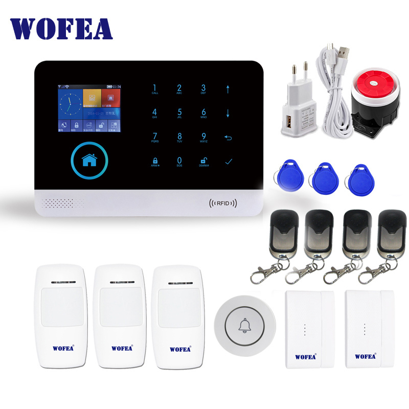 WOFEA Wireless WIFI GSM Alarm System RFID tag with auto dial APP message push 8 language switchable bell button kit
WOFEA Wireless WIFI GSM Alarm System RFID tag with auto dial APP message push 8 language switchable bell button kit