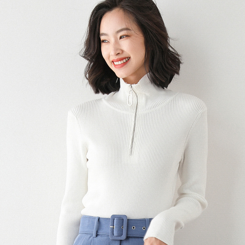 autumn and winter zipper high neck all-match pullover long-sleeved knitted bottoming shirt solid color all-match sweater women, Green
autumn and winter zipper high neck all-match pullover long-sleeved knitted bottoming shirt solid color all-match sweater women, Green