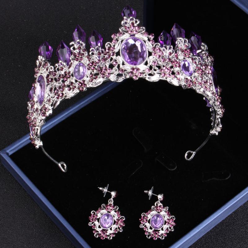 7.5cm High Handmade White Vintage Crystal Rhinestone Bridal Tiara Purple Party Prom Wedding Hair Jewelry + Earring Set
7.5cm High Handmade White Vintage Crystal Rhinestone Bridal Tiara Purple Party Prom Wedding Hair Jewelry + Earring Set